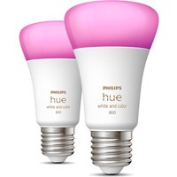 Aanbieding Philips Hue White & Color Ambiance E27 Bluetooth Ledlampen 2-pack - Wit - 8719514291317