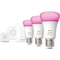 Aanbieding Philips Hue White & Color Ambiance E27 Bluetooth 3-pack Starter Kit + Bewegingssensor - 8719514291355